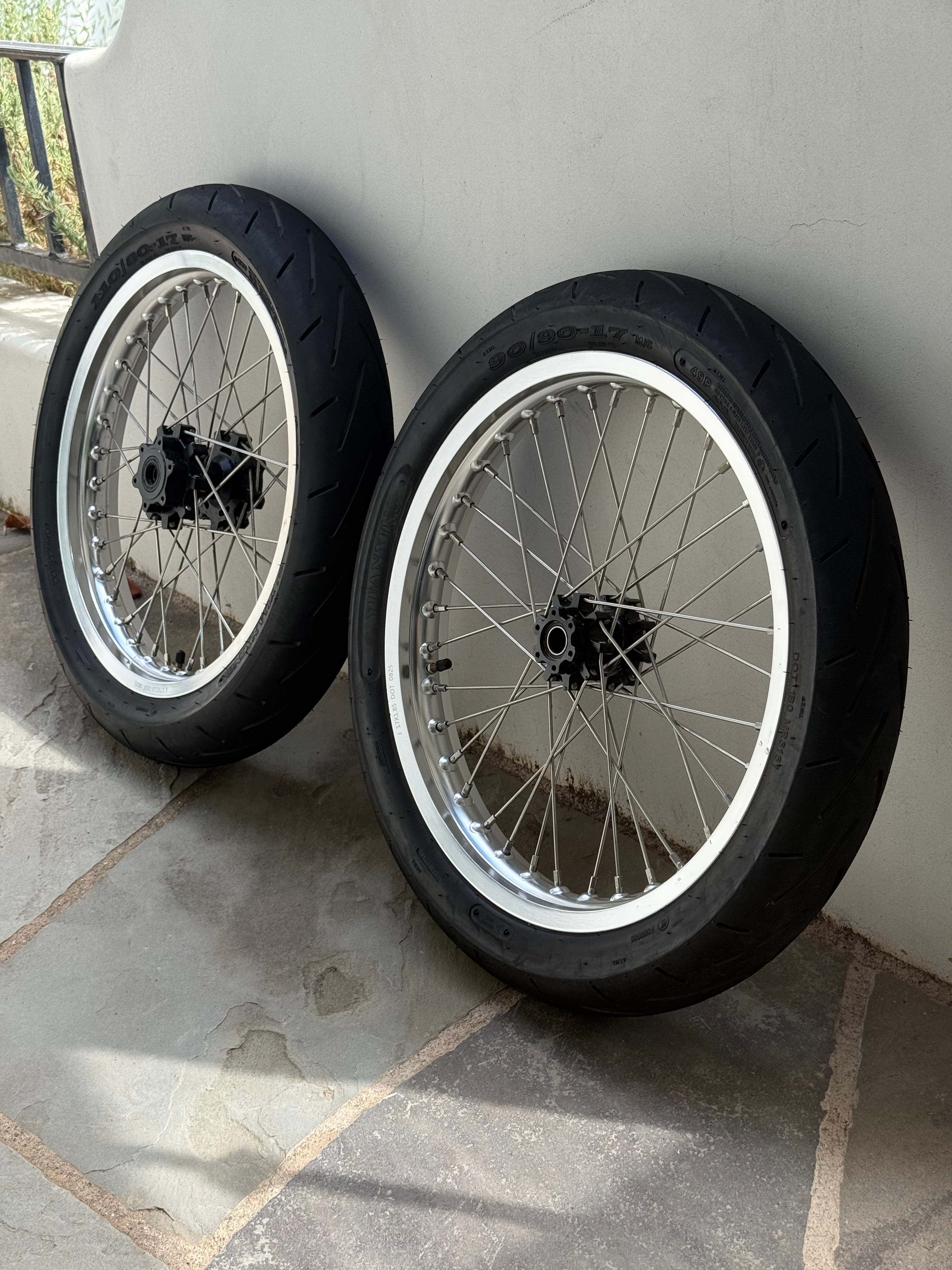 Silver Rim Motard Nova Racing Supermoto Wheel Set – Rolled Racing
